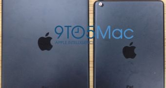 iPad 5 rear case (left) compared to iPad mini case