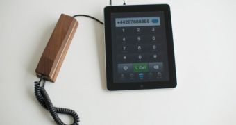 Innovative idea of iPad Skype desk phone adapter