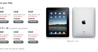 Current shipping dates for iPad pre-orders (screenshot from Apple's online store)