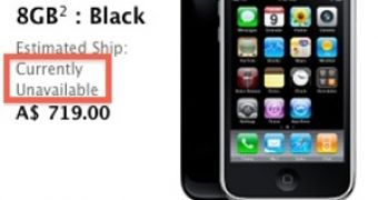 iPhone 3G listed as "currently unavailable" in the Australian Apple online store