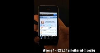 iPhone 4 iOS 5.0.1 untethered jailbreak demo by pod2g