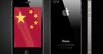iPhone 4S featuring China flag (mockup)
