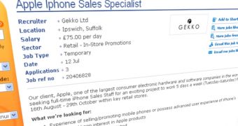 Ad for Apple iPhone Sales Specialist
