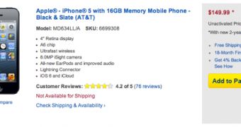 Best Buy iPhone 5 listings