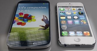iPhone 5 and Samsung Galaxy S4 size comparison (mockups)