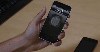 iPhone with fingerprint sensor (mockup)