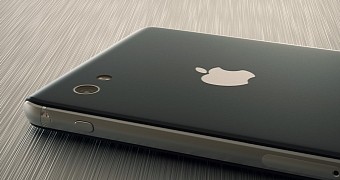 iPhone concept (resting on its face)
