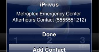 iPrivus user interface - reverse call lookup example