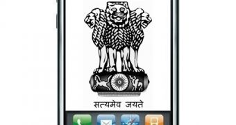 Apple's iPhone with the Emblem of India