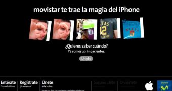 Movistar's website presenting the upcoming release of the iPhone