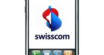 The iPhone with Swisscom's logo