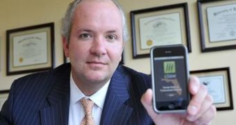 Palm Beach attorney Christopher Hopkins showing an iPhone app tailored specifically for lawyers (no connection to Research and Markets' webinar)