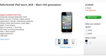 iPod touch 4G Now Selling for Just $129 as Refurb on Apple’s US
Store