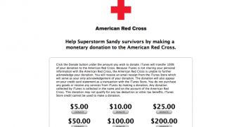 iTunes Store donations for hurricane Sandy