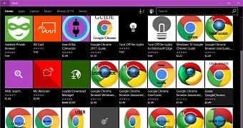 "Google Chrome" search results in the Windows Store