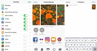 Instagram's share sheet support starting with version 8.2