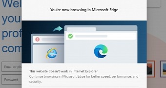 Microsoft Edge warning