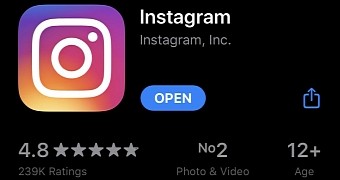 Instagram app in the App Store