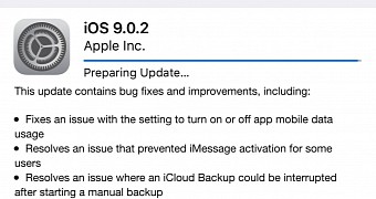iOS 9.0.2 Available with Fixes for Cellular Data, iCloud Backup, iMessage, More