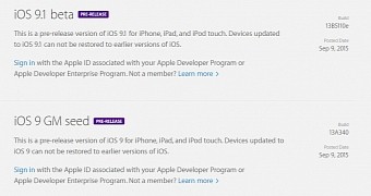 iOS 9.1 beta and iOS 9 GM
