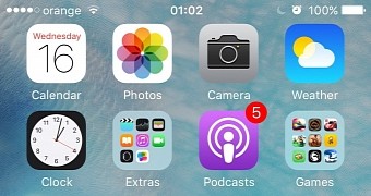 The iOS 9 Home Screen