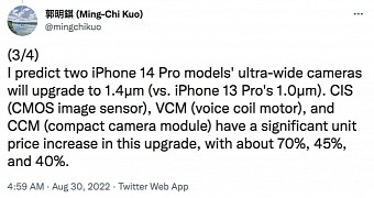 The Pro models are likely to feature the camera upgrades