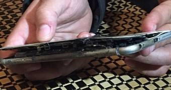 This is what the phone looks like after the fire