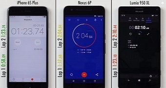 iPhone 6S Plus Blows Nexus 6P, Lumia 950 XL Out of the Water in Speed Test - Video