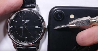 The iPhone 7 doesn't provide the same scratch resistance as a Tissot watch