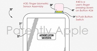 Apple patent showing the Touch ID sensor integrated into the power button