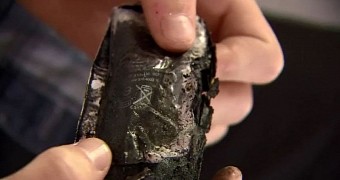 What the battery looks like after the explosion