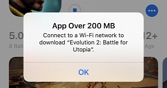200 MB is now the maximum size of files allowed for download over cellular