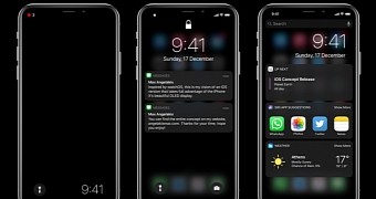 iOS 11 concept with dark theme