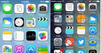iOS home screen with static icons