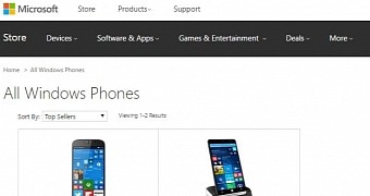 Only two non-Microsoft phones available in the UK store