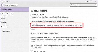 Windows 10 cumulative update shipped via WU