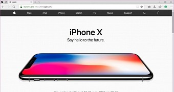 Apple.com puts the focus entirely on the iPhone X