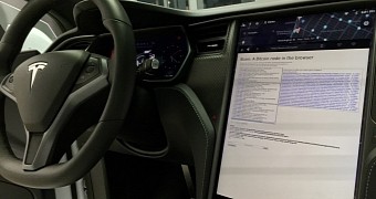 Tesla car running a Bitcoin node on the onboard computer