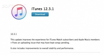 iTunes 12.3.1 released