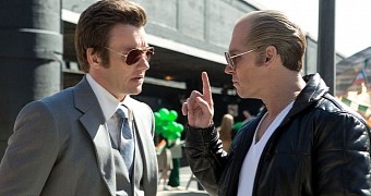 Joel Edgerton and Johnny Depp in official still for “Black Mass,” the unofficial Whitey Bulger biopic