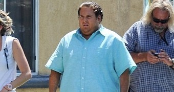 Jonah Hill on the set of a new movie, in June 2015