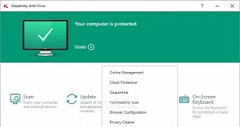 Kaspersky Anti-Virus in Windows 10