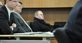 Kim Dotcom at his trial in New Zealand
