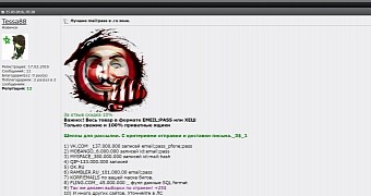Tessa88 ad on underground hacking forums advertising stolen databases