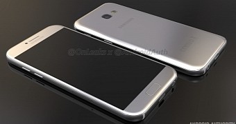 Front and back view of the Galaxy A5 (2017)