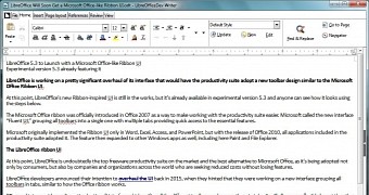 The new LibreOffice ribbon in action