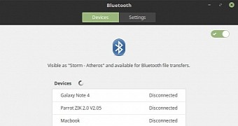 New Bluetooth panel in Linux Mint 18.2