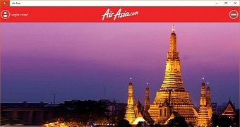 AirAsia universal app for Windows 10