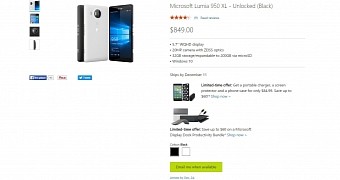 Microsoft Lumia 950 XL webpage