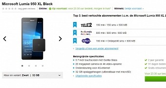 Microsoft Lumia 950 XL listing